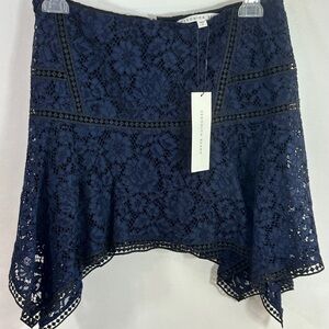 Veronica Beard Asymmetrical Blue Mini Skirt